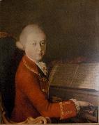 unknow artist Photograph of the portrait Wolfang Amadeus Mozart in Verona by Saverio dalla Rosa Spain oil painting artist